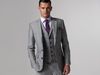 Dostosuj Slim Fit Groom Tuxedos Groomsmen Light Grey Side Vent Wedding Best Man Suit Męskie Garnitury (Kurtka + Spodnie + Kamizelka + Krawat) K: 69