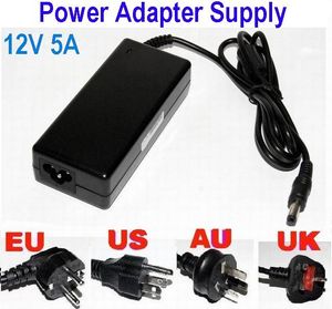 BÜYÜK İNDİRİM! AC100 ~ 240 V DC 12 V 5A 60 W Güç Kaynağı Adaptörü Kablosu için LCD LED Stirp Dengesi değiştirici