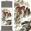 Азиатские шелковые картины китайский пейзаж горы висит свиток украшения искусства L100xw35 см 1шт бесплатно
