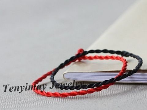 Twisted Cotton Bracelets Wholesale Cheap Red, Black Chinese Lucky Bracelet 