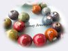 Perles en vrac en céramique avec point léopard 10mm couleur mélangée livraison gratuite (100 pcs/lot)