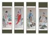 Asiatiska Silk Scroll Målningar av kinesiska Kvinnor Hängande Scrollkonst 1pcs Gratis