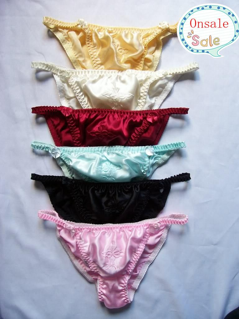 New Arrival Womens Pure Silk String Bikini Panties Size XL From