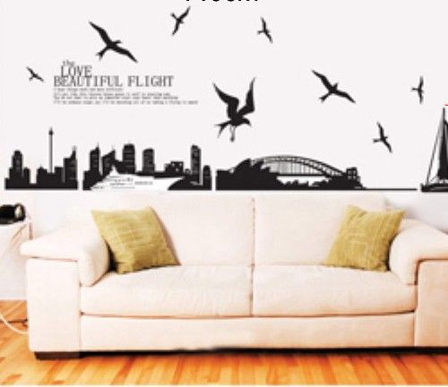 xy 1003 sydney australia skyline city wall stickers decorative decor