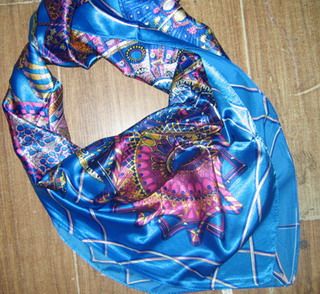 110cm Square 100% Silk feeling scarf Neck SCARF NECKSCARF scarves mixed color 13pcs/lot #2037