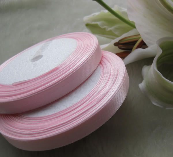 PINK SATIN RIBBON PARTING حفل زفاف الحرف زخرفة الخياطة عرض 10 مم 1 رول 25YDS 38QUOT7194682