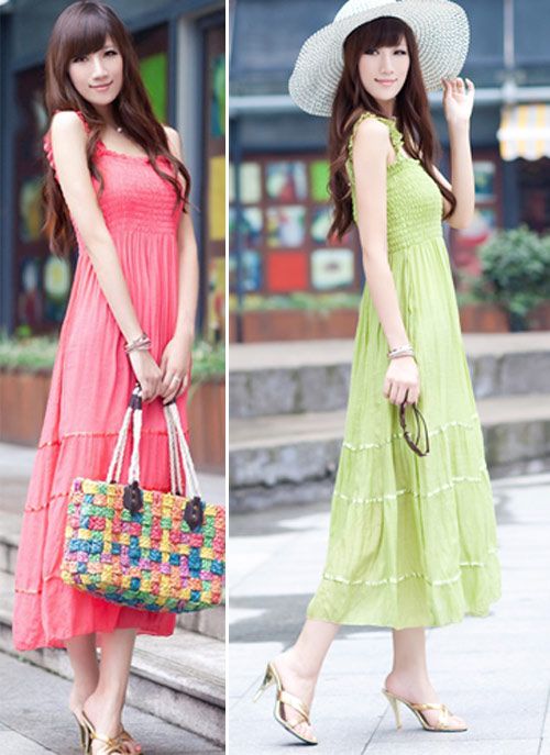 New Brand Pleated Chiffon Summer New Color Matching Color Collision ...