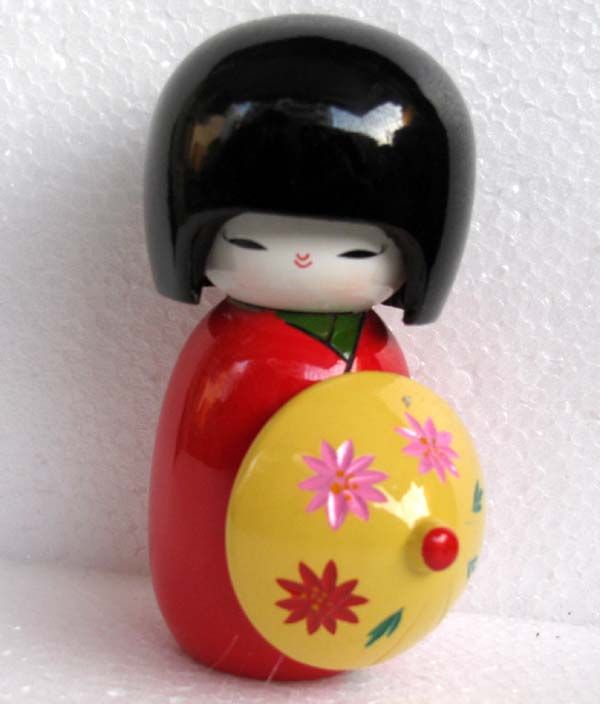 Japanese Creative Wooden Kokeshi Doll Umbrella Gift From Kendra, 5.23