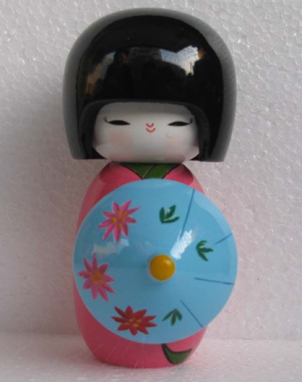 Japanese Creative Wooden Kokeshi Doll Umbrella Gift From Kendra, 5.23