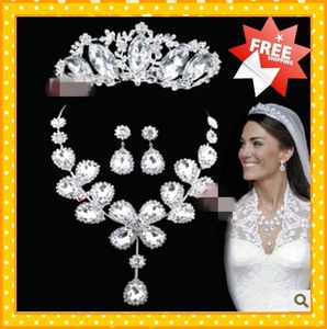 2022 Мода Kates Cates Bridal Ювелирные Изделия Королевские Короны Tiaras Кристаллы Свадебные Услуги Установленные Комплекты Аксессуары