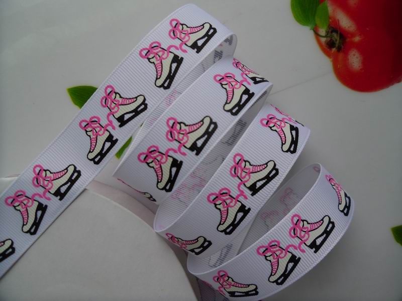 7/8 Printed Ribbon Ice Skate Grosgrain Ribbon,Grosgrain Ribbon Bow