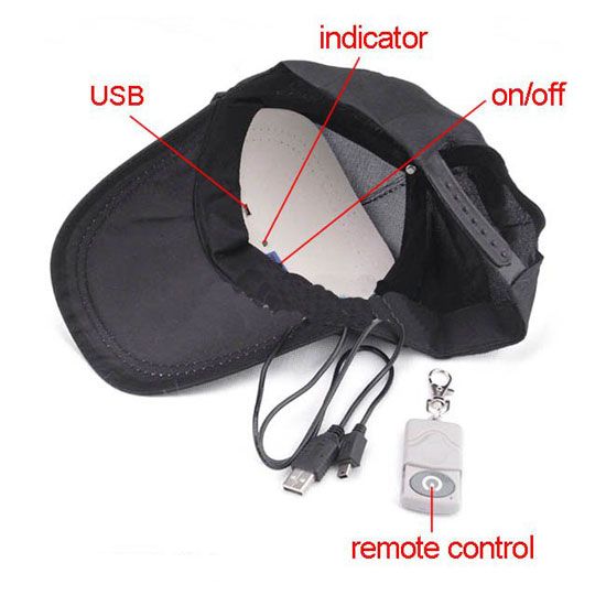 Newest 720P HD Camera Hat Cap With Remote Control, 8GB Built In Hidden