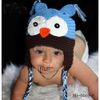 Toddler Owl Earflap Crochet Hat Baby Handgjord Virka Owl Beanie Hat Handgjord Owl Beanie stickad hatt