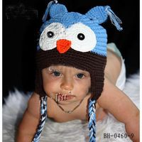 Berretto da neonato Owl a mano in crochet Beanie lavorato a mano Beanie lavorato a mano