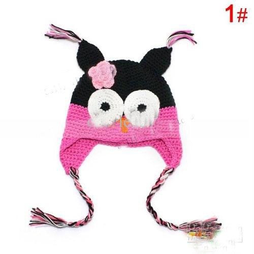 Enfant en bas âge hibou EarFlap Crochet chapeau bébé fait à la main au Crochet hibou bonnet chapeau fait à la main hibou bonnet tricoté hat7959356