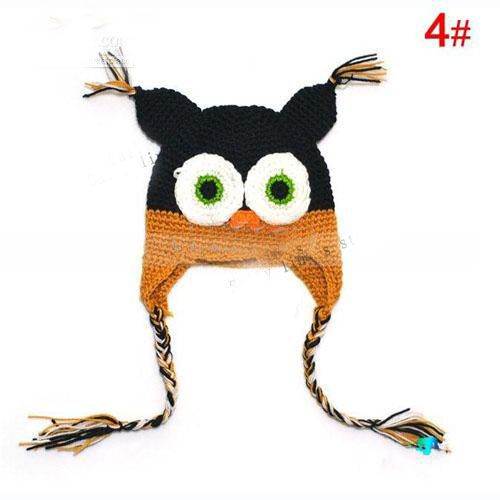 Baby Owl Earflap Crochet Hat Baby Handgjord Virkett Hat Handgjord Owl Beanie Stickad Hat Kungfuboy