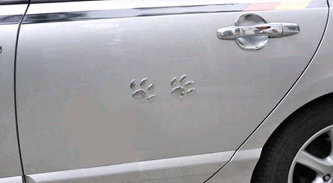 50PR lotto 3D PVC Zampa di cane zampa di gatto Divertenti adesivi auto e decalcomanie 7cm Adesivi paraurti auto decals304j