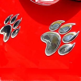 car-styling Car Bumpersickers 3D PVC Bearpaw dog paw graphics for cars Cheap custom stickers