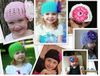 Berretto con cappello kufi baby Hat Hat Crochet all'uncinetto 16 colori e 2 taglie per scegliere la clip dell'arco - BabyToddler