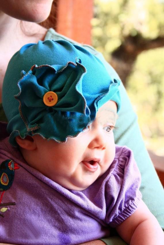 moda chapéu de cabeça o chapéu de Bebé cartolas meninas Maíusculas flor gorro 10pcs / lot