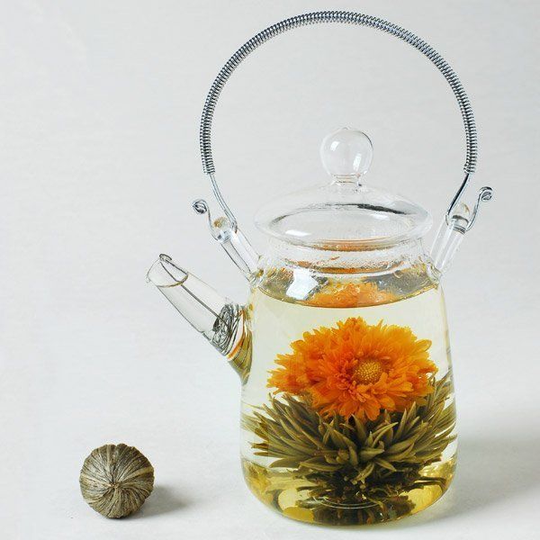 Szklana herbata garnek do kwitnącej herbaty z wylewką ekranową - 300ml czajnik czajnikowy