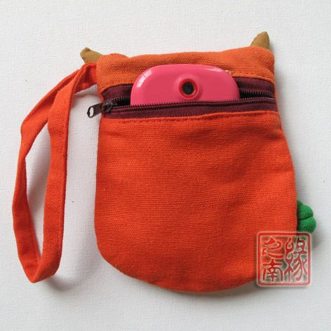 Söt djur uggla mynt purväska väska handgjorda barn barn dragkedja kinesisk bomull tyg hantverk plånbok pocket påse storlek 9.5x12,5 cm / parti