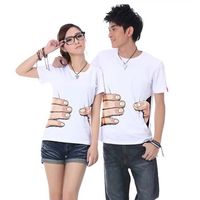 Yaz Moda Rahat T-Shirt Sokak Tarzı Komik Bayan Erkek Çift Beyaz Tişörtleri Giyim Giyim bayanlar bluzlar Ucuz üst giysiler