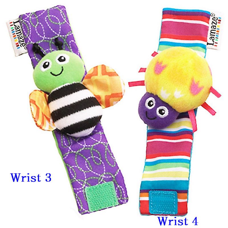 Lamaze High Contrast Garden Bug Wrist Rattles Baby Girl Boy Ladybug Bee
