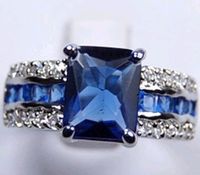 Hurtownie Tanie niesamowite Naturalne 3,6CT Sapphire 14kt Gold Gemstone Pierścień