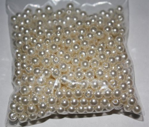 6mm elfenben rund pärlor pärlor flatback scrapbooking utsmyckning hantverk diy