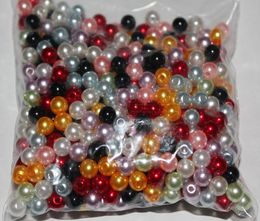 500pcs 6MM Mixed color Round Pearls Beads Flatback Scrapbooking Embellishment Craft DIY