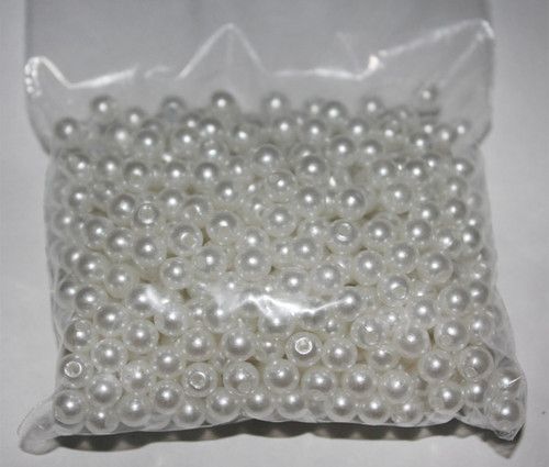 6MM White Round Pearls Beads Flatback Scrapbooking Embellishment Craft DIY