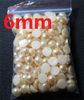 500pcs 6MM champagne Half Round Pearls Beads Flatback Scrapbooking Embellishment Craft DIY