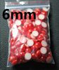 500 stks 6mm rode kleur half ronde parels kralen plaksteen scrapbooking verfraaiing sieraden maken