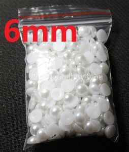 500pcs 6MM White color Half Round Pearls Beads Flatback Scrapbooking Embellishment Craft DIY 10 color You Can Choose