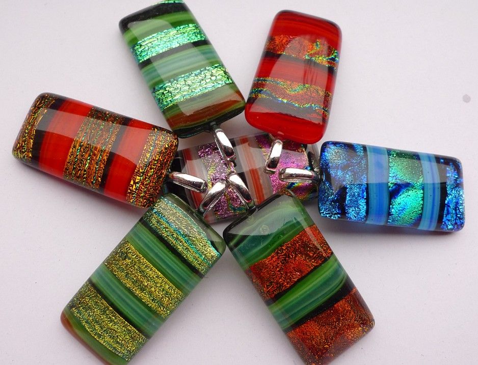 Download Wholesale Crystal Jewelry Dichroic Glass Pendants Murano Pendant Stratified Rectangular Dichroic ...