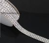 R4 1 Yard 4 Rows Diamond A Rhinestone Bruiloft Cake Banding Trim Cake Lint Decoratie