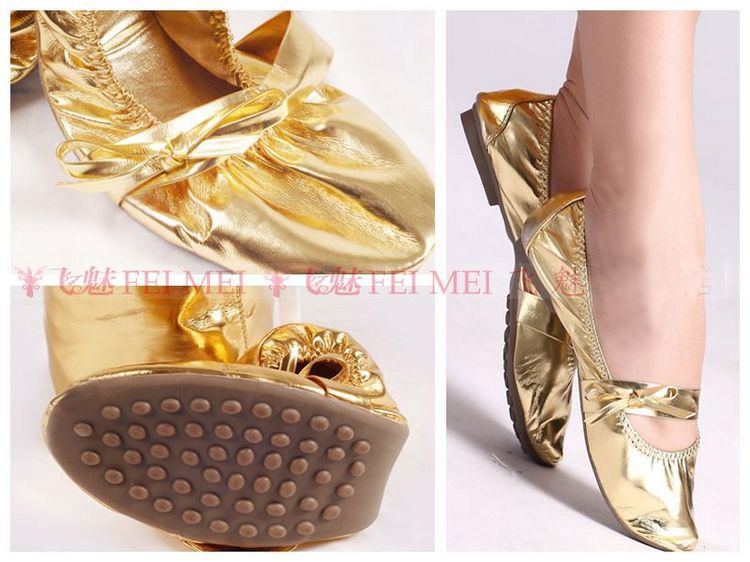 Top Quality Belly Egypt Dance Shoes Golden Or Silver Eleusine Indica