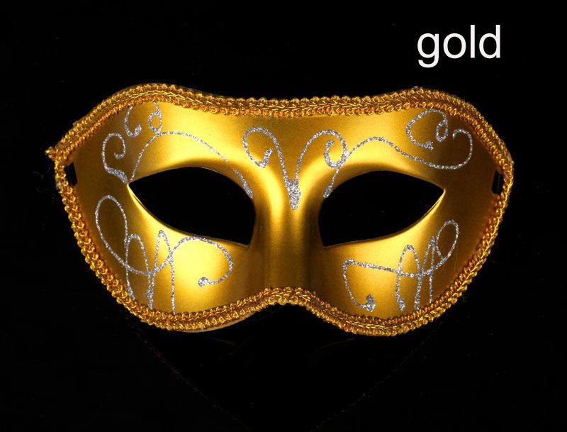 Seksowny Halloween Maska Mężczyzna Maska Złota Koronka Frędzona Ręka Rysunek Wenecki Masquerade Party Maska Ślubna Favor Nowość Prezent Darmowa Wysyłka