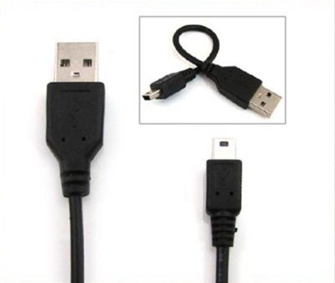 USB 5PIN-kabel för MP3 MP4, mini USB-kabel 50PC / Lot Freeshipping