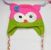 Melhor jogo 6 pcs Criança Da Coruja EarFlap Crochet Hat Bebê Handmade Crochet OWL Beanie chapéu de Malha