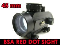 BSA 45mm Tactical Red / Green Dot Rifle Pistol Scope Sight 20mm Weaver Mount