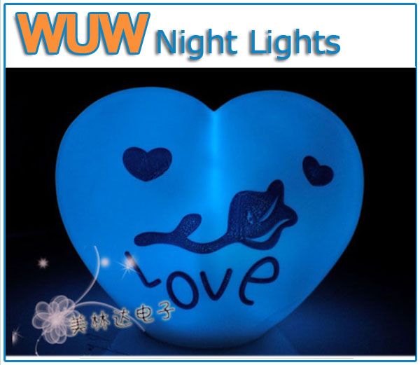 2021 LED Love Heart Shape Night Light Lamp Candle Gradual Change Lovely