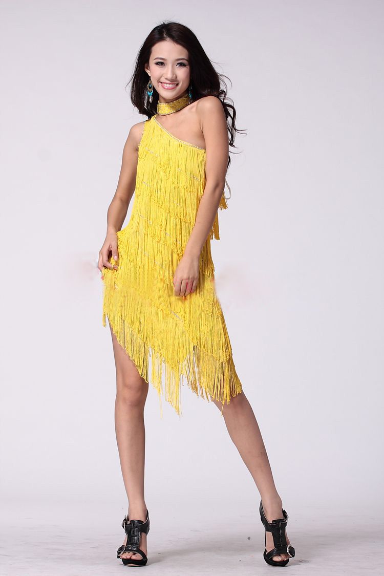 Hottest Tassel Latin Dance Performance Clothing Stage Wear Tassel Latin