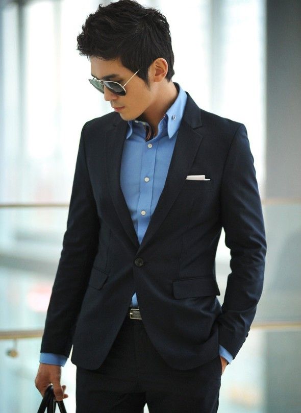 2020 Mens Blue Suits Deduction Collar Mens Warehouse Slim