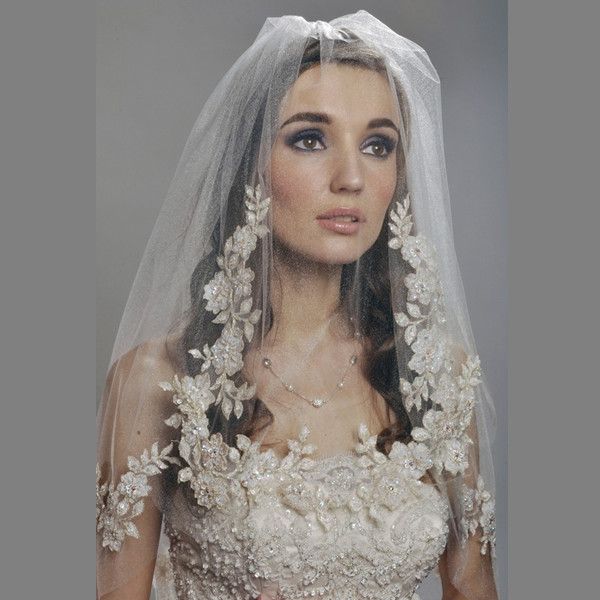 2016 Bridal Veil Elbow Length Two Layer 2t With Comb Lace