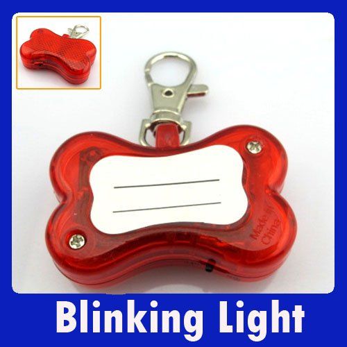 2022 Dog Bone Safety Flashing Blinking Light LED Tag Collar Lamp For