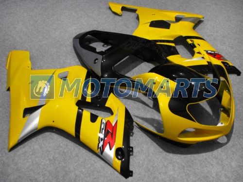 Yellow Black Body Fairing Kit för GSXR 600 750 K1 2001 2002 2003 GSXR600 GSXR750 01 02 03 R600 R750