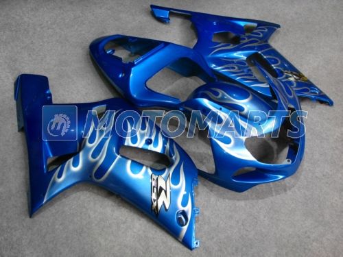 Blue Silver Bodywork Fairing för GSXR 600 750 K1 2001 2002 2003 GSXR600 GSXR750 01 02 03 R600 R750