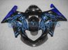 Blue Flame in Black Fairing Kit для GSXR 600 750 K1 2001 2002 2003 GSXR600 GSXR750 01 02 03 GSX-R600